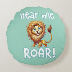 Niedliche Lion Safari Woodland Animal Rundes Kissen