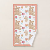 Niedliche Lioness Mutter mit Kind, Grenze Mutterta Badhandtuch Set (Handtuch)