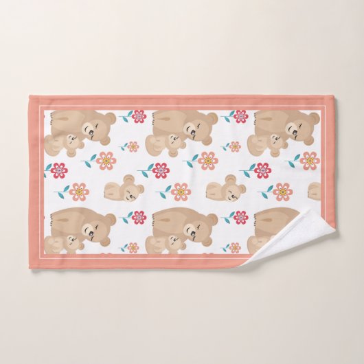 Niedliche Lioness Mutter mit Kind, Grenze Mutterta Badhandtuch Set (Handtuch)