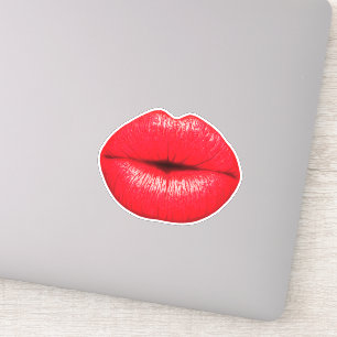 Niedliche Lippenstift Lippen Lippen Pop Art Aufkleber