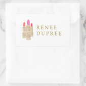 Niedliche Lipstick-Fotografie Rechteckiger Aufkleber (Tasche)