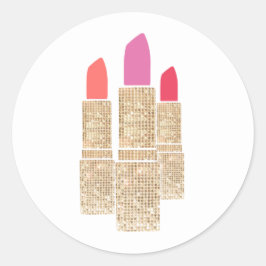 Niedliche Lipstick-Fotografie Runder Aufkleber