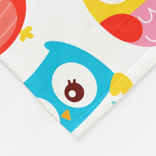 Niedliche Litte Eulen mit Monogramm Fleecedecke (Ecke)