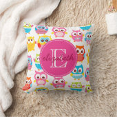 Niedliche Litte Eulen mit Monogramm Kissen (Decke)
