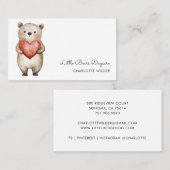Niedliche Little Bear Daycare Business Card Visitenkarte (Vorne/Hinten)