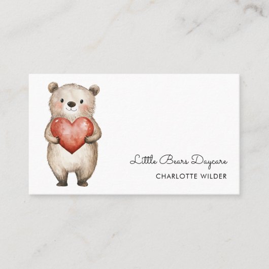 Niedliche Little Bear Daycare Business Card Visitenkarte (Vorderseite)