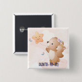 Niedliche Little Blue Aunty als Niedliche Baby-Dus Button (Vorne & Hinten)