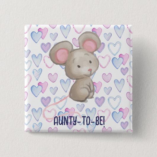Niedliche Little Blue Aunty als Niedliche Baby-Dus Button (Vorderseite)