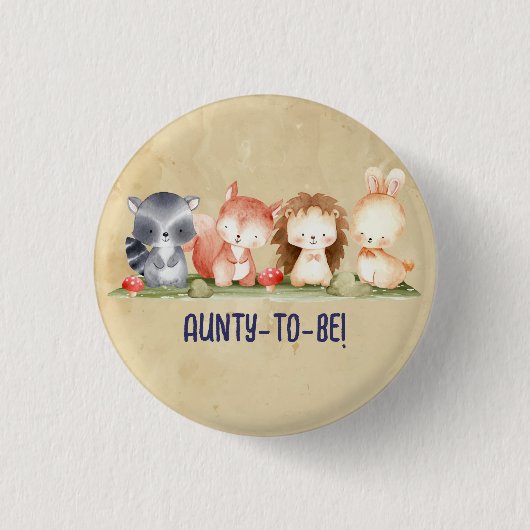 Niedliche Little Blue Aunty als Niedliche Baby-Dus Button (Vorderseite)