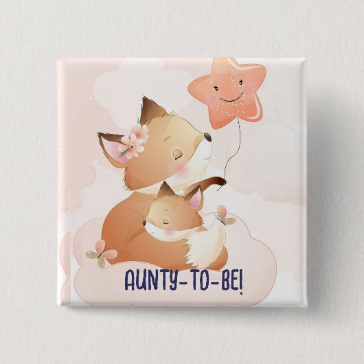 Niedliche Little Blue Aunty als Niedliche Baby-Dus Button (Vorderseite)