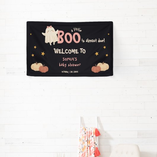 Niedliche Little Boo Girl Halloween Kinderdusche E Banner (InSitu)