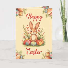 Niedliche Little Bunny Happy Osterferien Card Feiertagskarte