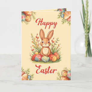 Niedliche Little Bunny Happy Osterferien Card Feiertagskarte