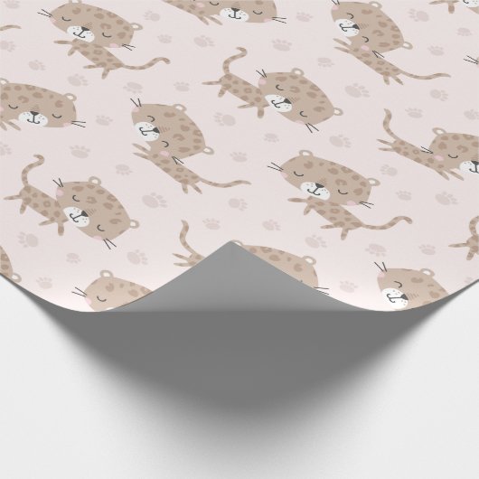 Niedliche Little Leopards geschlechtsneutrale Sand Geschenkpapier (Ecke)