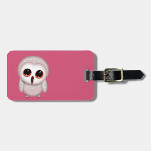 Niedliche Little Owl Illustration Gepäckanhänger (Vorderseite horizontal)