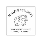 Niedliche Little Sheep Ram Aries Arch-Adresse Gummistempel (Prägung)