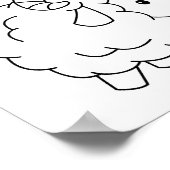 Niedliche Little Sheep Ram Coloring Page Poster (Ecke)
