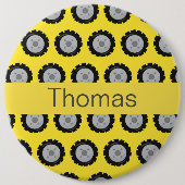 Niedliche Lkw-Räder Button (Vorderseite)