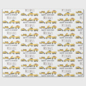 Niedliche LKWs Bau-LKWs Individuelle Name Geschenkpapier (Flach)