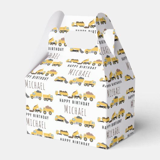 Niedliche LKWs Bau-LKWs Individuelle Name Geschenkschachtel (Vorderseite)