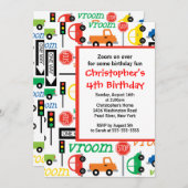 Niedliche LKWs & Cars Geburtstagsparty Einladung (Vorne/Hinten)