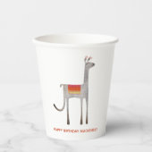 Niedliche Llama Alpaca Individuelle Name Geburtsta Pappbecher (Vorderseite)