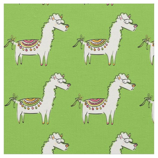 Niedliche Llama-Cartoon Stoff (Nahaufnahme)