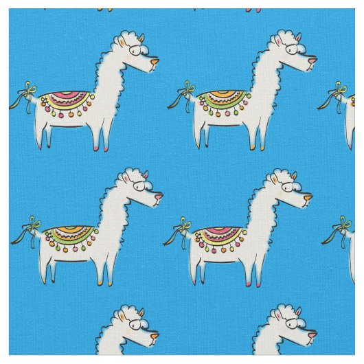 Niedliche Llama-Cartoon Stoff (Nahaufnahme)