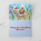 Niedliche Llama Happy Holidays Art Weihnachtskarte Karte (Innenseite)