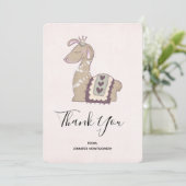 Niedliche Llama-Prinzessin mit einer Krone Danke (Stehend Vorderseite)