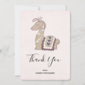 Niedliche Llama-Prinzessin mit einer Krone Danke (Vorderseite)