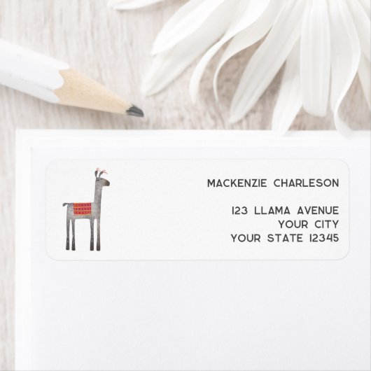 Niedliche Llama-Rücksendeadresse (Insitu)