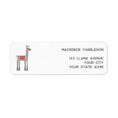 Niedliche Llama-Rücksendeadresse (Vorne)