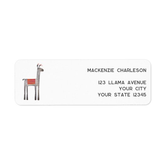 Niedliche Llama-Rücksendeadresse (Vorne)