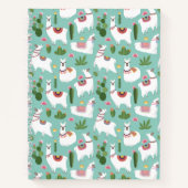 Niedliche Llamas auf Aquamarinem Muster Notizblock (Vorderseite)