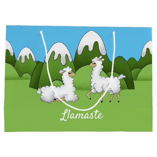 Niedliche Llamas Große Geschenktüte (Rückseite)