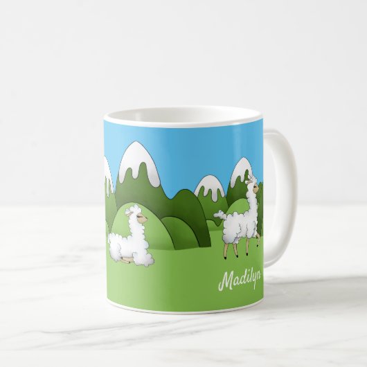 Niedliche Llamas Kaffeetasse (VorderseiteRechts)
