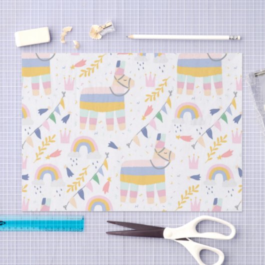 Niedliche Llamas und Rainbows Kinderdusche Seidenpapier (Handwerk)