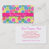 Niedliche Lollipop Candy Shop Bakery Business Card Visitenkarte (Vorne/Hinten)