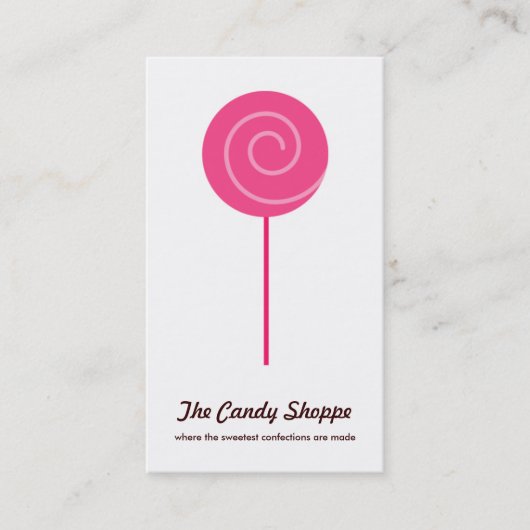 Niedliche Lollipop Candy Shoppe Business Cards Visitenkarte (Vorderseite)