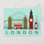 Niedliche Londoner Illustrationskarte Postkarte (Vorderseite)