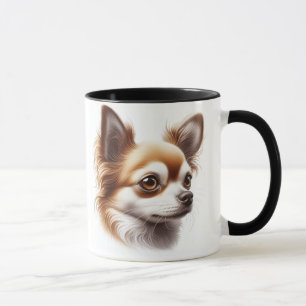 Niedliche Long Hair Chihuahua Welpe Tasse
