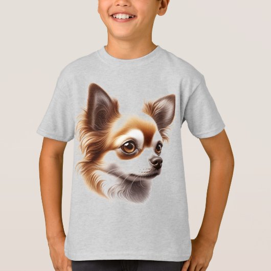 Niedliche Long Hair Chihuahua Welpe Tasse T-Shirt (Vorderseite)