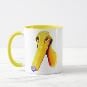 Niedliche Long Nose Greyhound Art Tasse