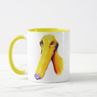 Niedliche Long Nose Greyhound Art Tasse