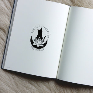 Niedliche Lotus Moon Cat aus der Bibliothek von Gummistempel