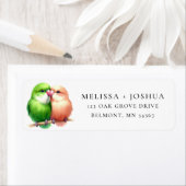 Niedliche Love Bird Pair Rücksendeadresse (Insitu)