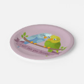 Niedliche Love Birds Papier-Teller Pappteller (Schrägansicht)