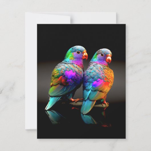 NIEDLICHE LOVEBIRD / FARBHAFTE LIEBE MITTEILUNGSKARTE (Vorderseite)
