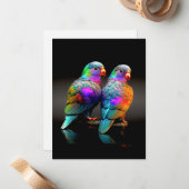 NIEDLICHE LOVEBIRD / FARBHAFTE LIEBE MITTEILUNGSKARTE (Vorderseite/Rückseite Beispiel)